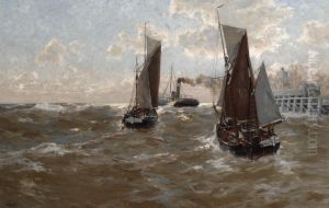 Ships Near Ostend by Erwin Carl Wilhelm Gunther