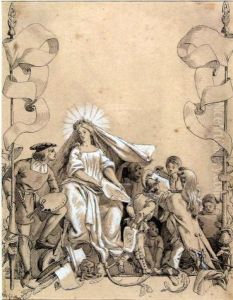 Allegorie Auf Die Zeichenkunst. by Otto Edmund Gunther