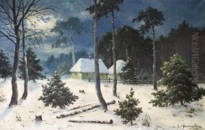 Pejzaz Zimowy by Jozef Guranowski