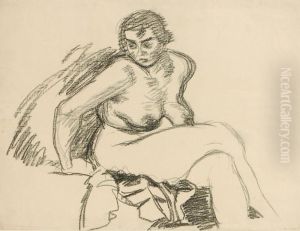 Gussmann , Weiblicher Akt by Otto Gussmann