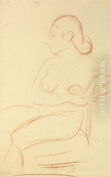 Sitzenderweiblicher Akt - view 1