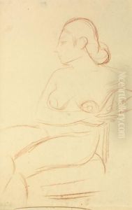 Sitzenderweiblicher Akt by Otto Gussmann