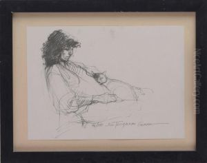 Woman With Cat by Karl Gussow