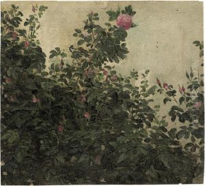 Rosa Buschrosen by Karl Gussow
