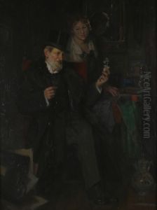 An Interior Scene by Karl Gussow