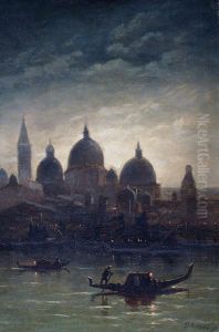 Venedig Bei Mondschein by Arndt Franz Gustav
