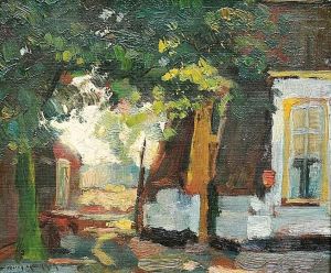 Blick In Eine Gasse Zwischen Gebauden by Guyla Nemeth Gutahazy