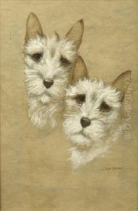 Grover Studyheads Of Terriers Three by Lewis Gutekunst