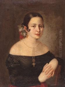 Retrato De Una Joven, Probablemente Antonia De Zarate by Jose Gutierrez de la Vega
