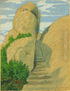 Escalera En Las Rocas De Montserrat