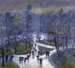 Winter, Union Square, New York by Bernhard Gutmann
