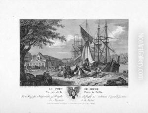 Le Port De Bruge - Le Port D'ostende. by Carl Gottlieb Guttenberg