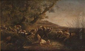 Sanglier Pris Par Les Chiens by Jean-Baptiste-Louis Guy