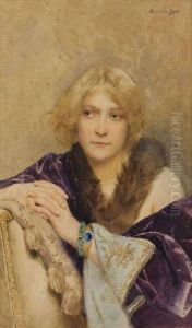 Jeune Femme Aux Bracelets D'emeraudes Et Saphir by Maximilienne Goepp Guyon