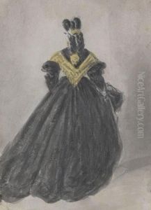 Dame In Groser Robe Von Hinten Gesehen