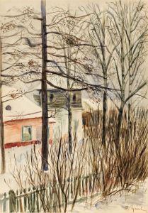 Country House In Winter by Mikhail Markelovich Guzhavin