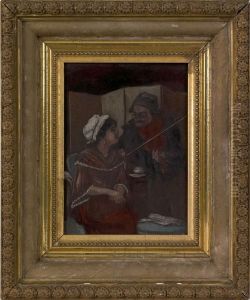 Interior Scene With 2 Musicians by Giuseppe Guzzardi