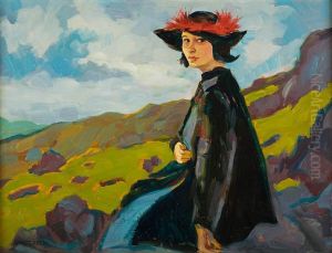 Kobieta W Kapeluszu, Ok. 1910 by Gustaw Gwozdecki