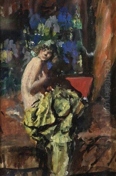 Model With Drapery - view 1