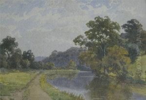 View Of The River Severn At Hawford Near Worcester by Albert E. Gyngell