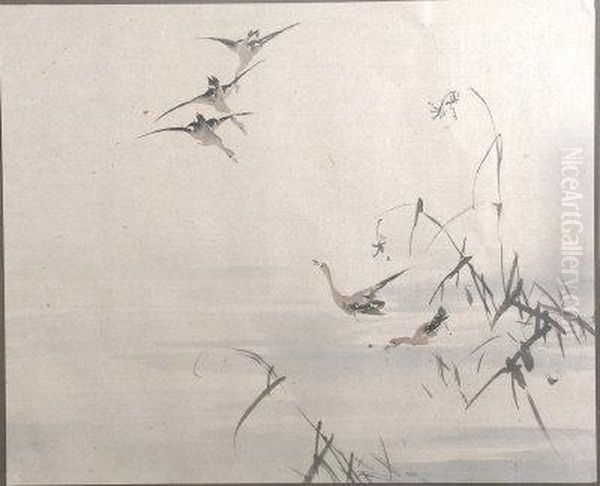Geese On A Lake - view 1