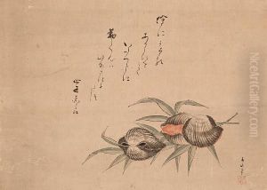 Clams And Bamboo by Okada Gyokuzan