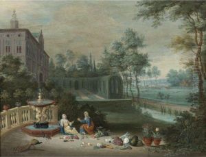 Vertumnus And Pomona In The Garden Of A Villa