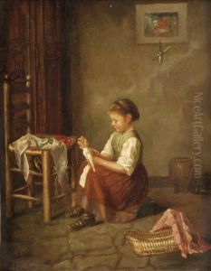 A Child Playing Inan Interior by Jean-Paul Haag