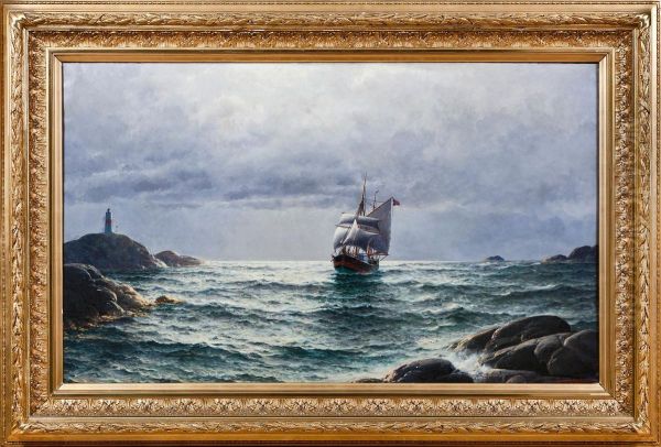 Ship Between Cliffs - view 1