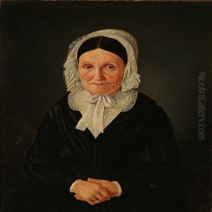Portrait Of Anelderly Woman In A Black Dress by Jean-Meno Haas