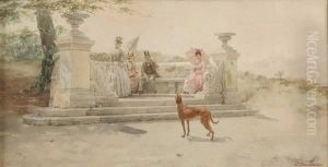 Afternoon In The Park With Greyhound by Pieter Alardus Haaxman