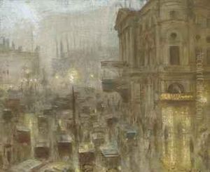 Return From The Matinee, Piccadilly Circus by Arthur Hacker