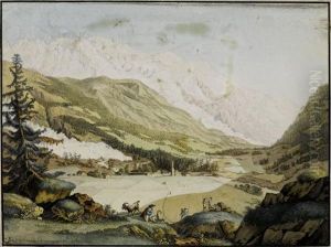 Vue De La Vallee De Chamouny Pris Pres D'argentiere