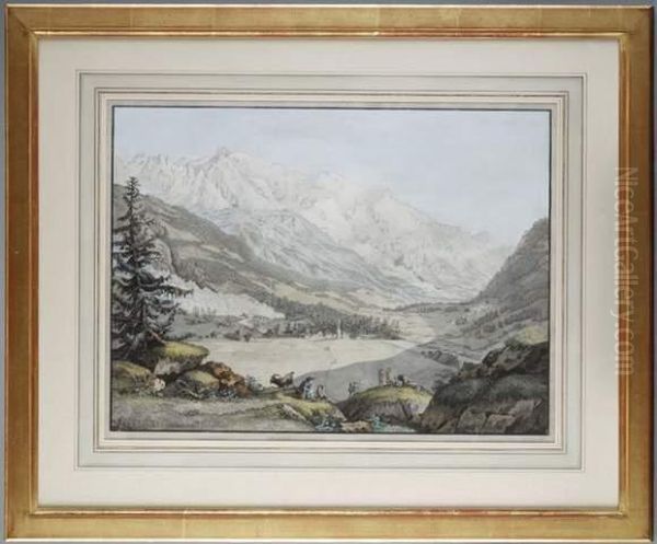Vue De La Vallee De Chamouny Pris Pres D'argentiere - view 1
