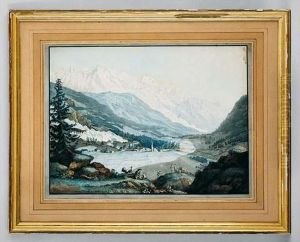 Vue De La Valee De Chamouny Pris Pres Argentiere