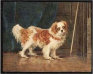 A Blenheim Spaniel By A Door