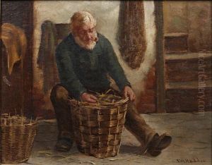 An Old Lady Darning