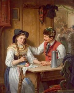 Der Antrag In Der Wirtsstube by Ernst Hader
