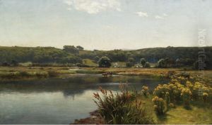 Landscape With Cattle And Pond by Parker Hagarty