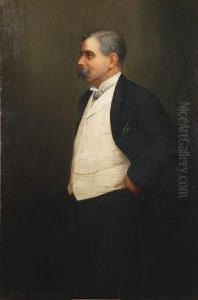 Portrait Of Godfrey Clark, Three Quarters Length With Ivory Waistcoat by Parker Hagarty
