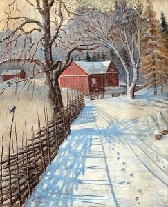 The Path To The Barn by August Wilhelm Nikolaus Hagborg