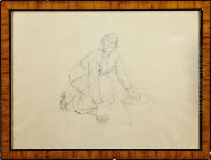 Kvinnostudie by August Wilhelm Nikolaus Hagborg