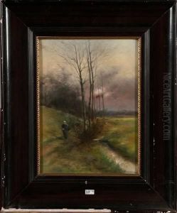 Fagotiere Au Bord Du Ruisseau by Maurice Hagemans