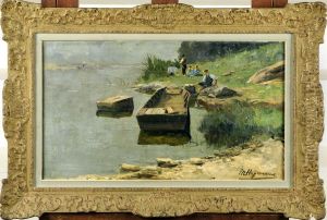 La Partie De Peche by Maurice Hagemans