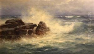 Waves Crashing On A Rocky Coast by Nels Hagerup