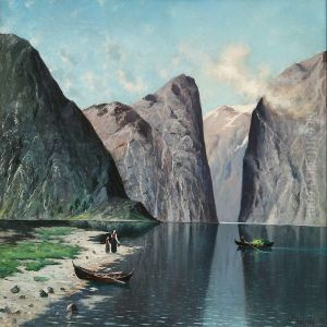 Norwegian Fiord Scene by Nels Hagerup