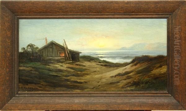 Beachside Cabin With Setting Sun - view 1