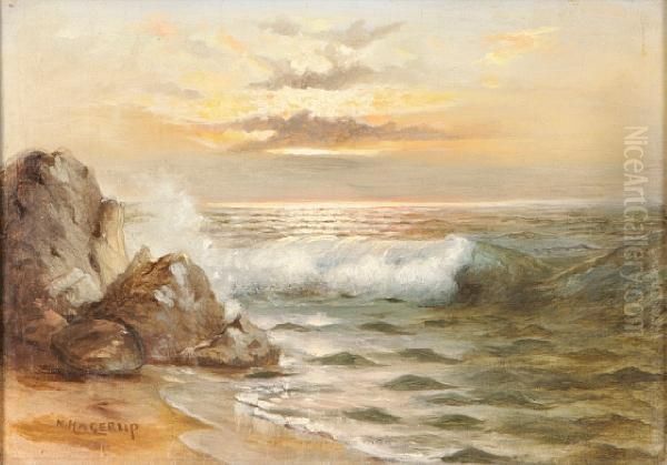 Waves Crashing Against Rocks - view 1