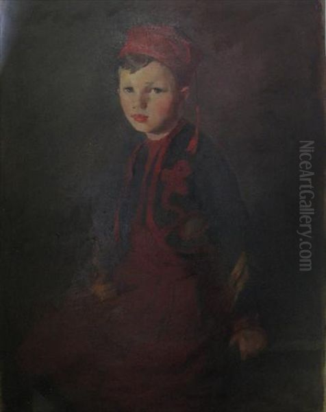Portrait Of Boy In Red Hat - view 1