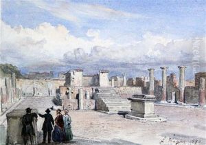 Tourists Inspecting The Ruins Of The Temple Of Venus